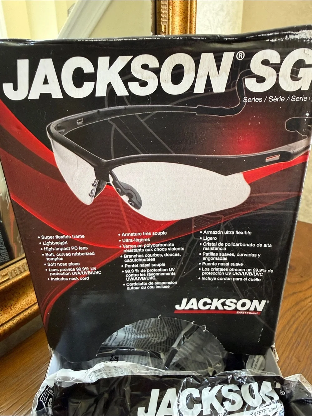 JACKSON SG 12 pair of Safety Glasses - Clear Lenses with Black Frame.